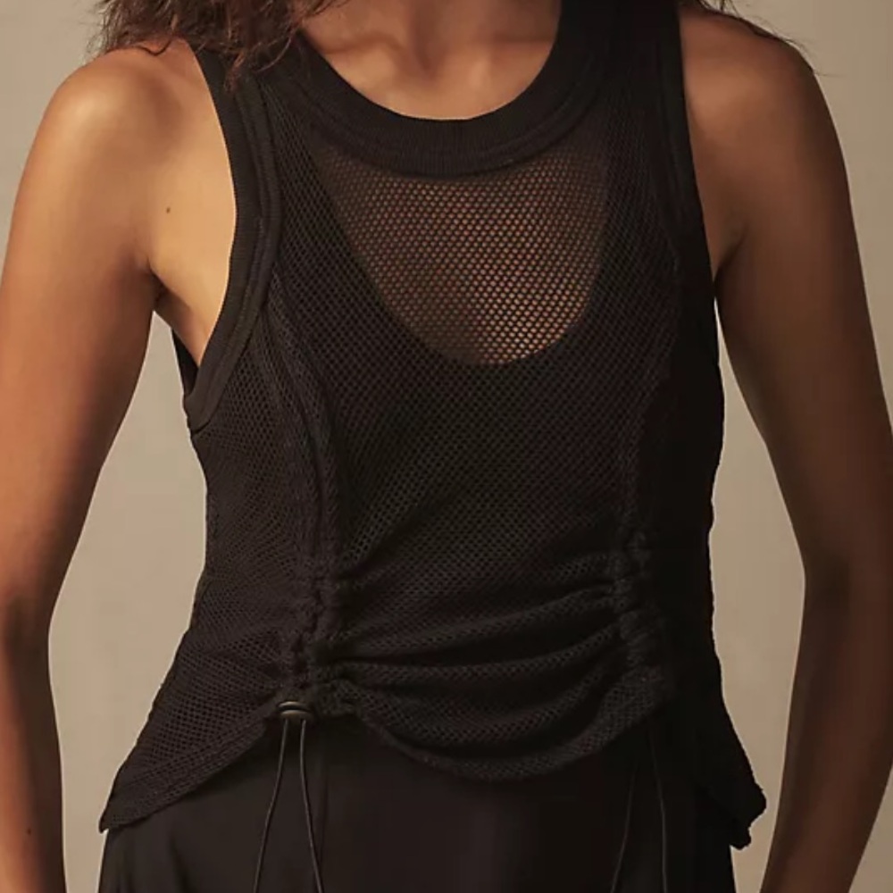 Anthropologie 1X Forward Line Black Mesh Tank Maxi Dress EUC - Picture 8 of 11